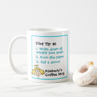 Christian Funny Cartoon Angel Diet Tip #1 Goals Coffee Mug