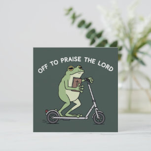 Christian Funny Frog Off To Praise The Lord Bible  Invitation
