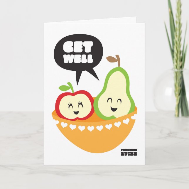 Christian get well kids greeting card apple pear (Front)