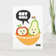 Christian get well kids greeting card apple pear