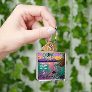 Christian Gift for Women Black Swan Photo Art Key Ring