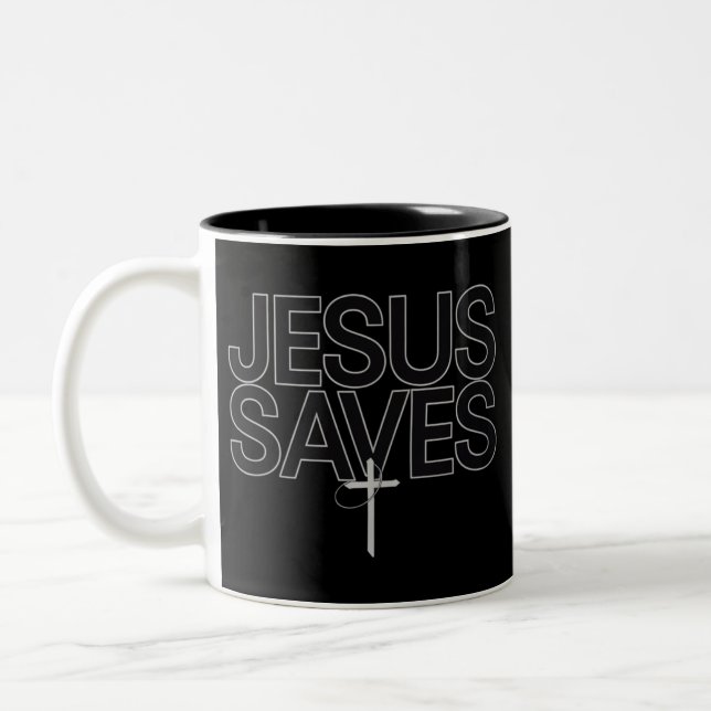 Christian Gift Jesus Faith Bible Verse Two-Tone Coffee Mug (Left)
