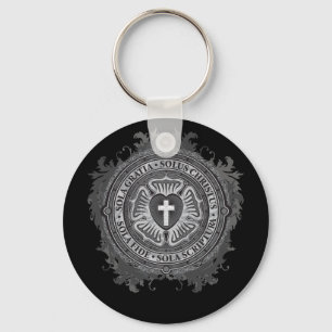 Christian Gift Luther Rose J-rose-black-background Key Ring