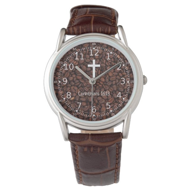 Christian Gifts for Men & Coffee Lovers Watch (Front)