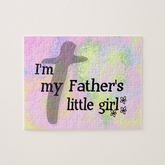 Christian Girl Puzzle with Pink and Yellow Hearts (Horizontal)