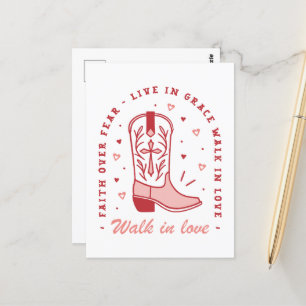 Christian girl quotes walk in love pink aesthetic postcard