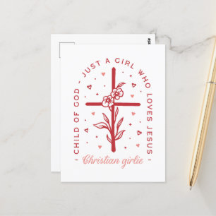 Christian girl Valentines Day funny quotes preppy Postcard