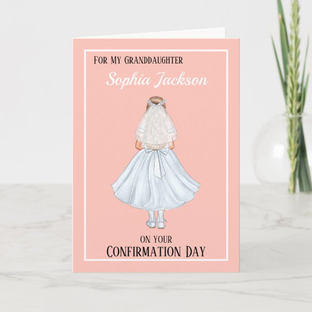 Christian Girls Granddaughter Confirmation Card  (Front)