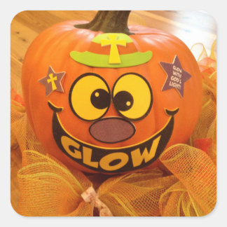 Christian Glow Happy Halloween Pumpkin Stickers