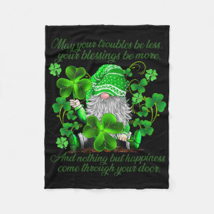 Christian Gnome St Patricks Day Irish Blessing Lep Fleece Blanket