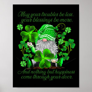 Christian Gnome St Patricks Day Irish Blessing Lep Poster