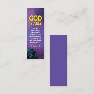 Christian GOD IS ABLE Ephesians 3:20 Mini Bookmark Calling Card