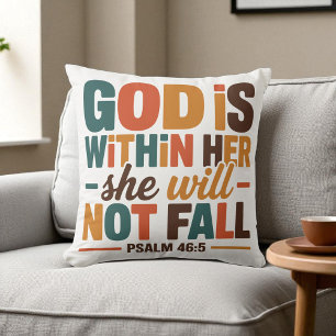 Christian - God is Within Her Custom Bible Verse Cushion