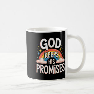 Christian God Keeps His Promises Rainbow Clouds Coffee Mug
