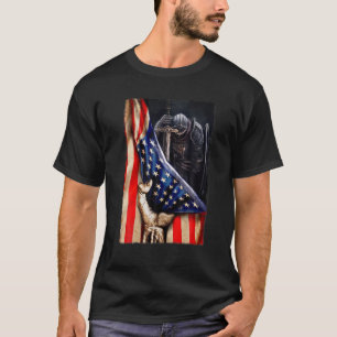 Christian God Of Warrior Of Jesus American Flag US T-Shirt