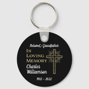  Christian Gold Cross Remberance Memorial Key Ring