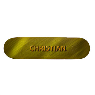 christian gold custom skateboard deck