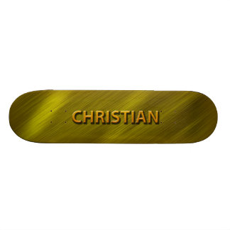 christian gold custom skateboard deck