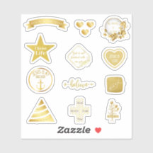Christian gold Jesus sticker pack