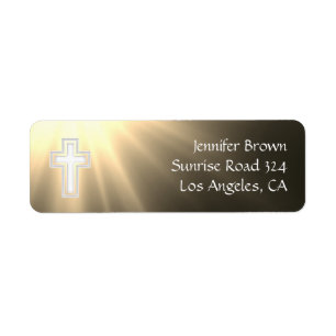 Christian   Gold Rays Return Address Label