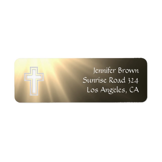 Christian | Gold Rays Return Address Label (Front)
