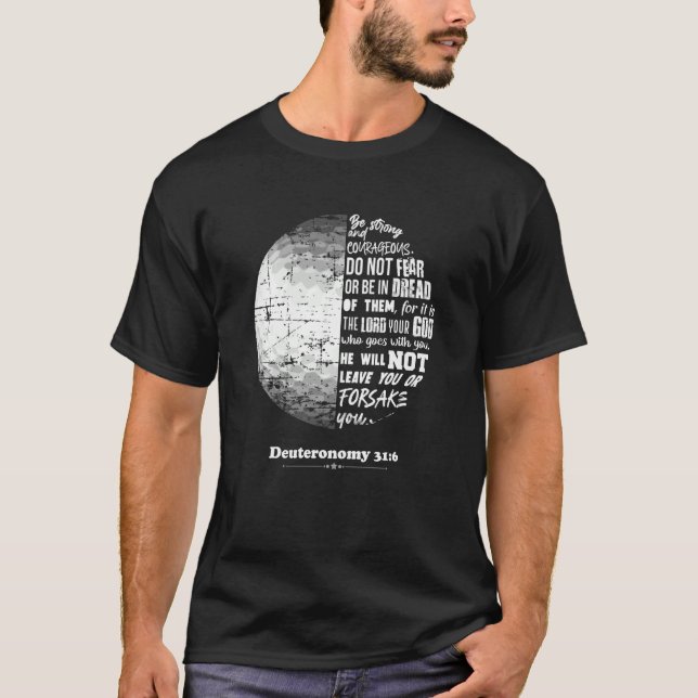 Christian Golf  Deuteronomy 316 Bible Verse Faith  T-Shirt (Front)