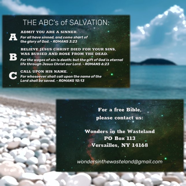 Christian Gospel ABC's Romans Road KJV Bible Business Card (Creator Uploaded)