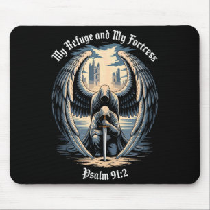 Christian Gothic Guardian Angel Bible Quote Psalm Mouse Pad