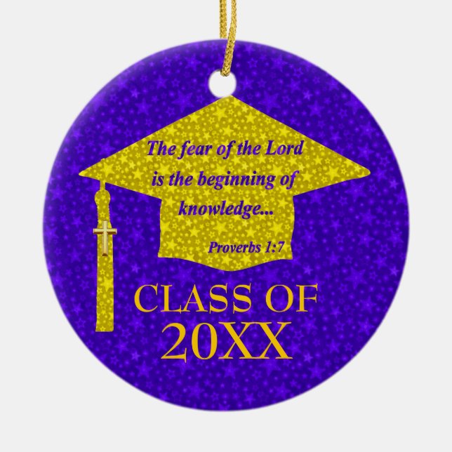 Christian Graduate Ceramic Tree Decoration (Front)