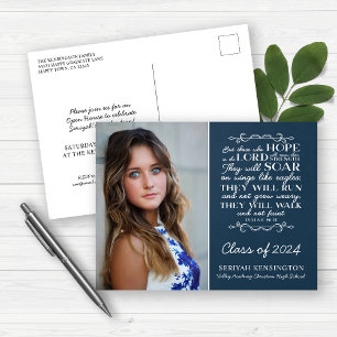 Christian Graduation Bible Verse Isaiah 40 Photo Postcard