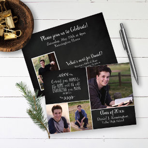 Christian Graduation Bible Verse Photo Collage Invitation
