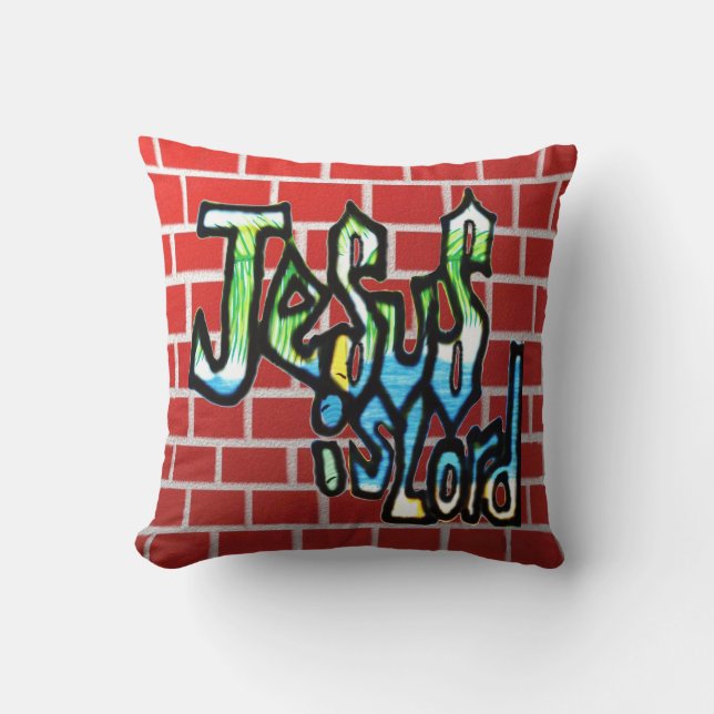 Christian graffiti cushion (Front)