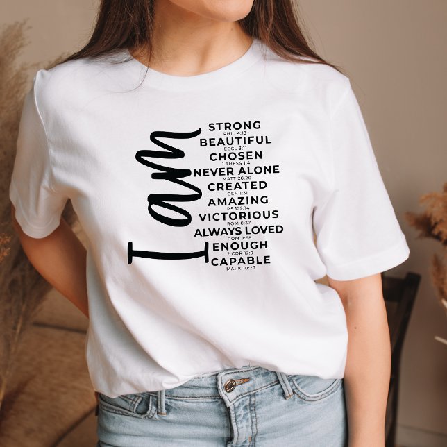 Christian Graphic Tshirt For Women Strong Capable  (Creator Uploaded)