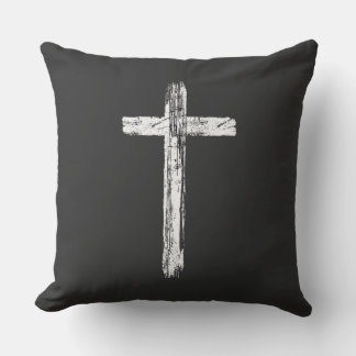 Christian Grunge Cross Square Cushion