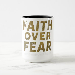 Christian Gym Shirt Faith Over Fear Workout Moti Mug