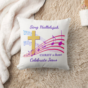 Christian HALLELUJAH CHRIST IS RISEN Easter Cushion