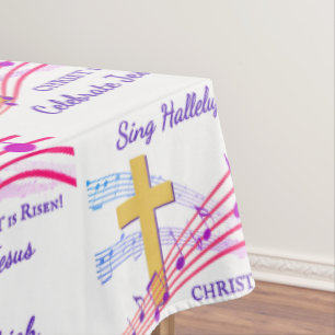 Christian HALLELUJAH CHRIST IS RISEN Easter Tablecloth