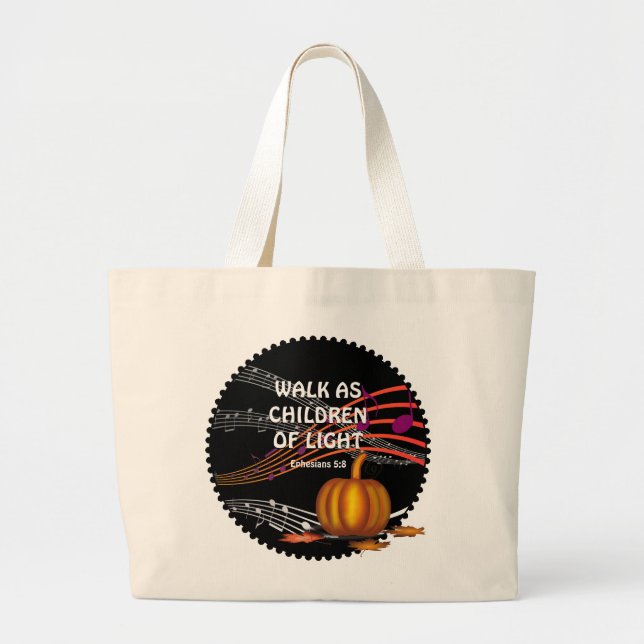 Christian Halloween CHILDREN OF LIGHT Large Tote Bag (Front)
