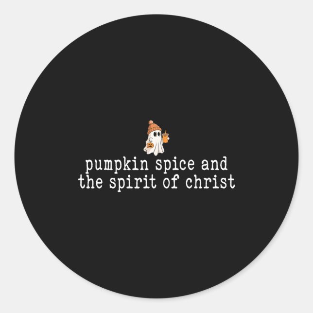 Christian Halloween Cute Ghost Pumpkin Sce Faith  Classic Round Sticker (Front)