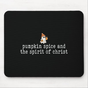 Christian Halloween Cute Ghost Pumpkin Spice Faith Mouse Pad