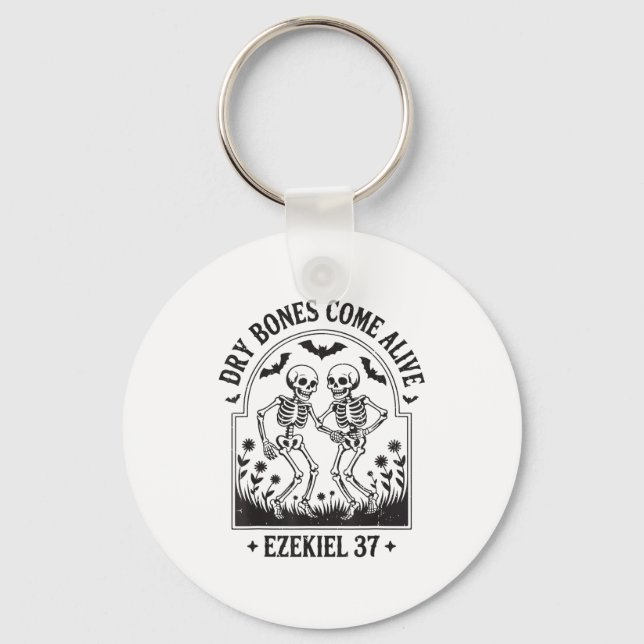 Christian Halloween Dry Bones Come Alive Funny Jes Key Ring (Front)
