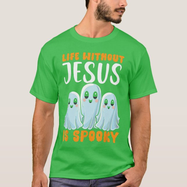 Christian Halloween Jesus Christ Trick Or Treat Ch T-Shirt (Front)
