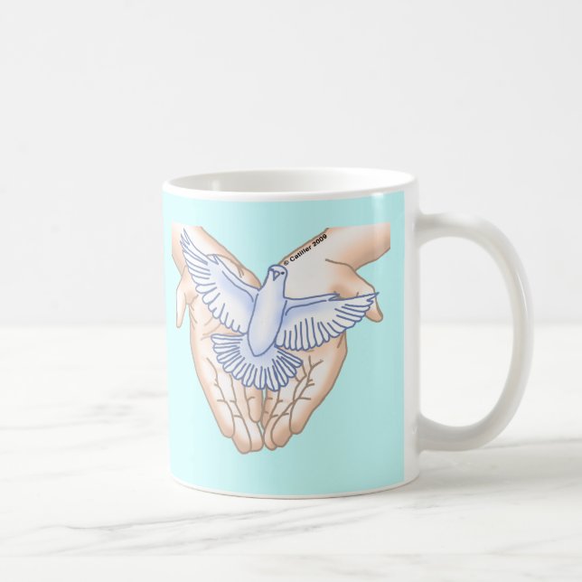 Christian Hands Dove Coffee Mug (Right)
