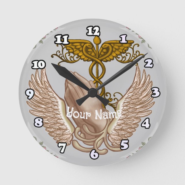 Christian Hands  Nurse   clock (Front)