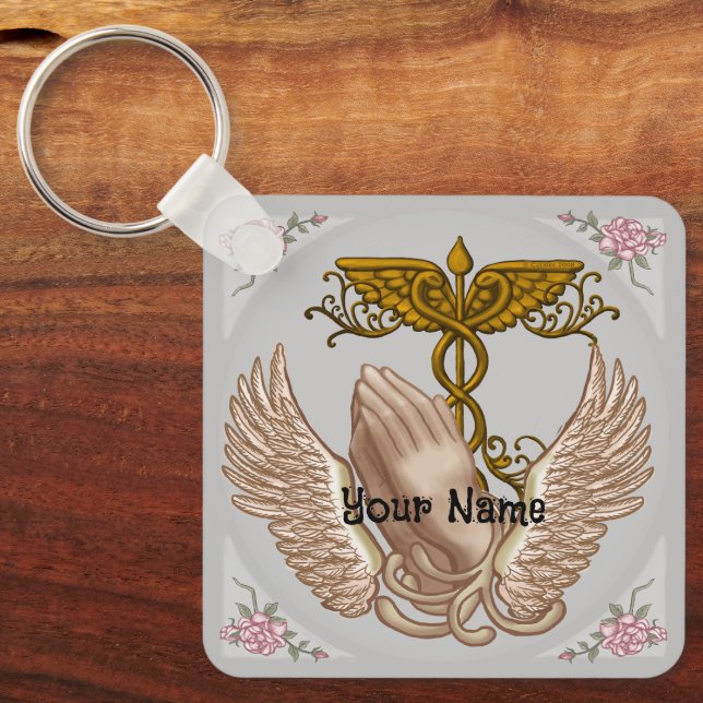 Christian Hands Nurse  Key Ring (Front)