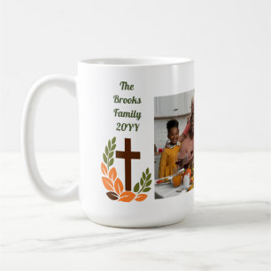 Christian Harvest Cross and Wheat Custom Photo Coffee Mug