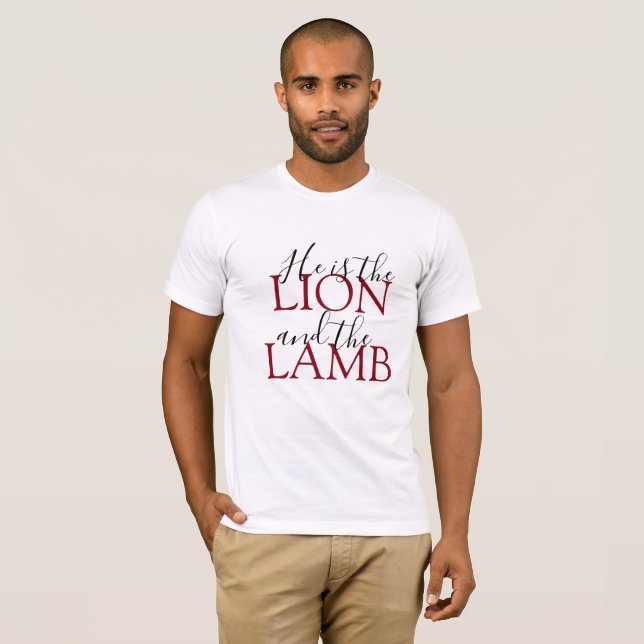 Christian He is Lion and the Lamb White T-Shirt (Front Full)