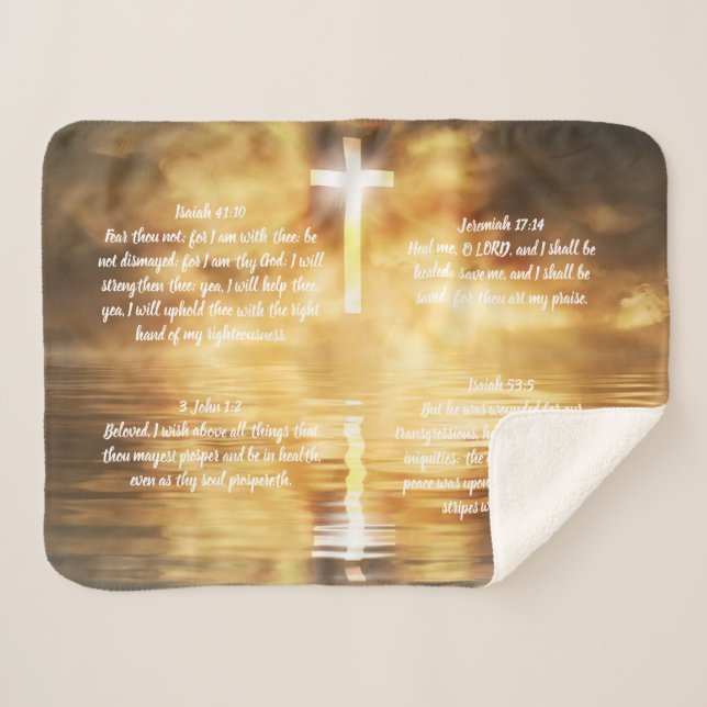 Christian Healing Prayer Shawl Lap Blanket (Front (Horizontal))