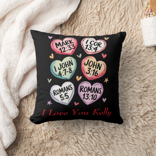 Christian Heart Valentines Bible Verses I love you Cushion (Blanket)