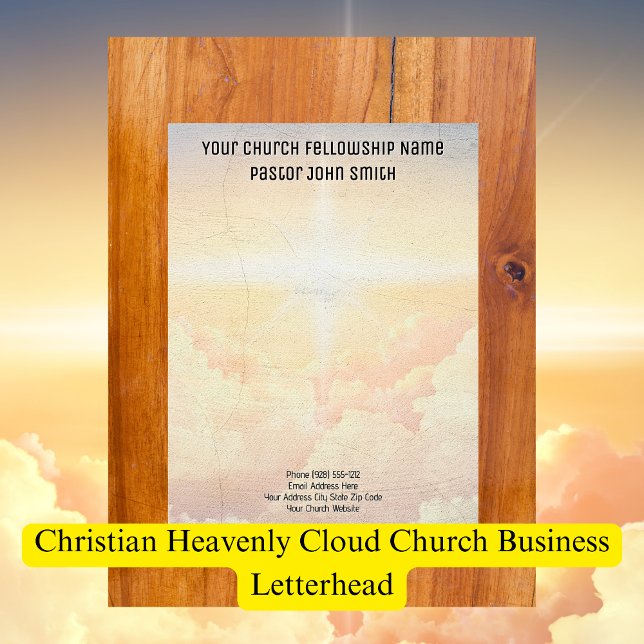 Christian Heavenly Cloud Church Business  Custom Letterhead (Creator Uploaded)